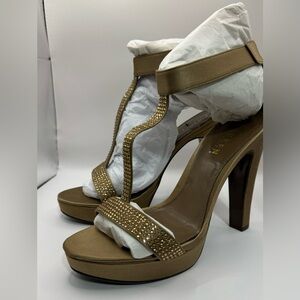 Ralph Lauren satin platform heels